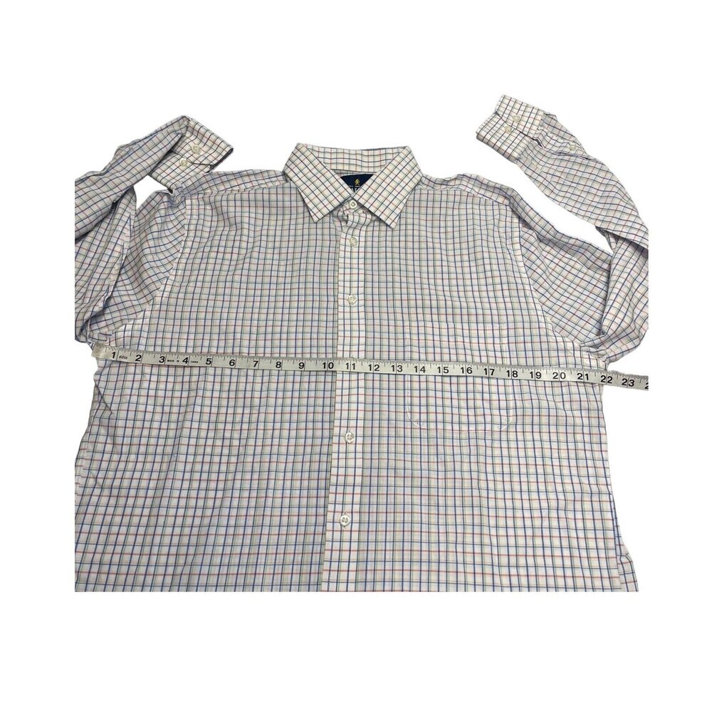 Stafford Dress Shirt Men's 16 Multicolor Plaid Cotton Fitted Long Sleeve Formal - Picture 4 of 6